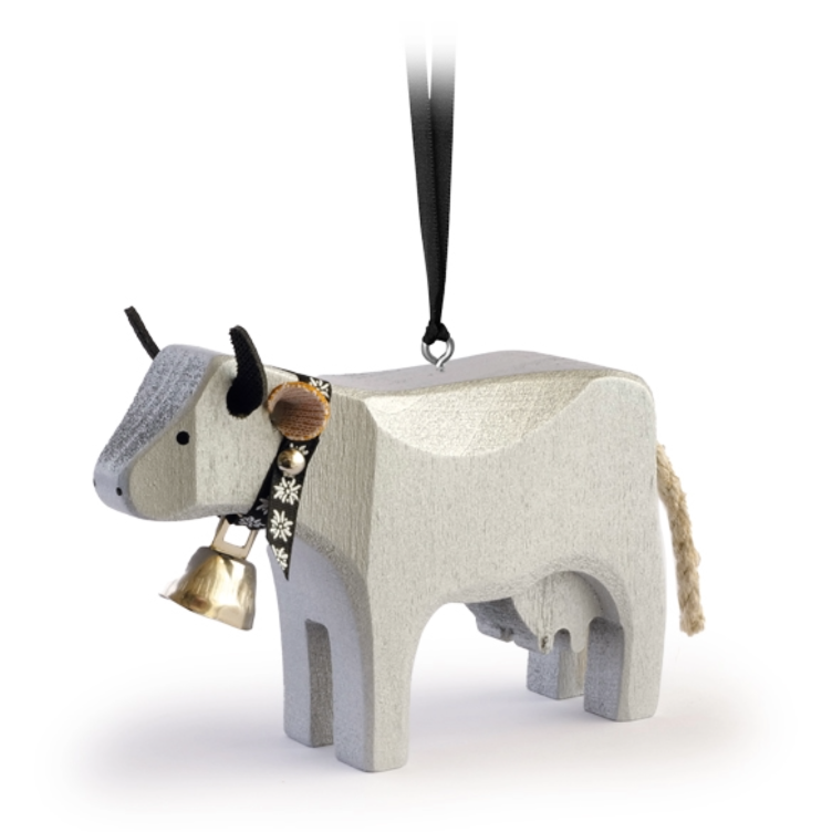 Trauffer Cow 1 standing silver including hanger
