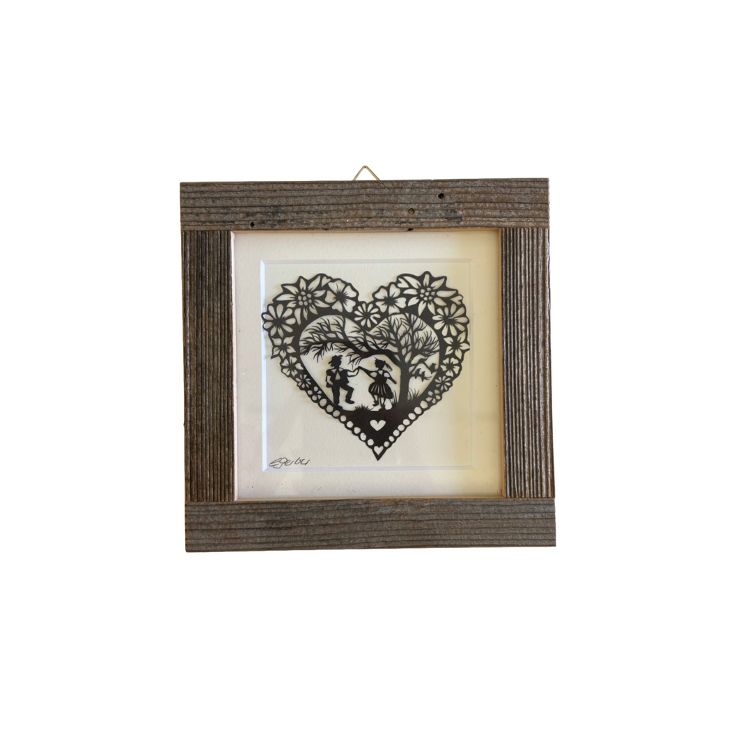 Découpe de papier Coeur Danceuse 14x14cm