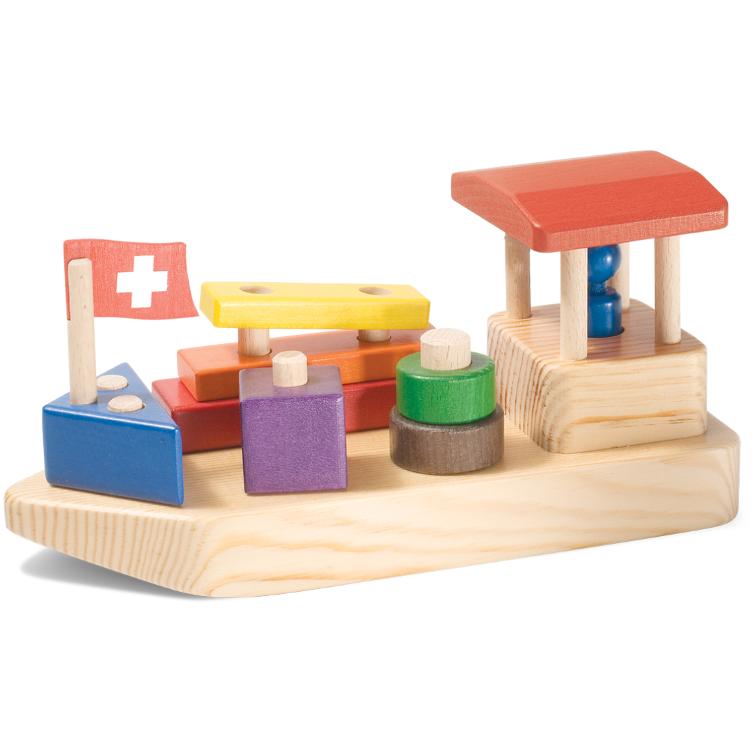 Zerlegbares Schiff mit rotem Dach - 0