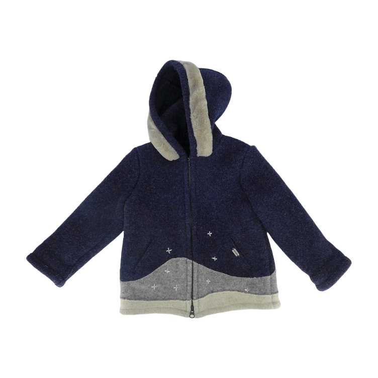 _HW18 Kapuzenjacke blau mit Dachs