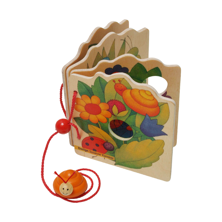 Wooden picture book snail