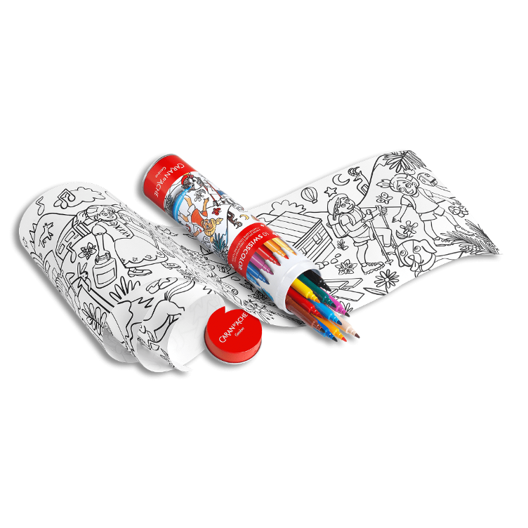 Caran d`Ache Swisscolor 10 fiber-tip pens with poster