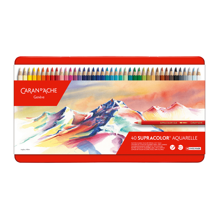 Caran d`Ache Supracolor Watercolor Pencils, 40 pieces