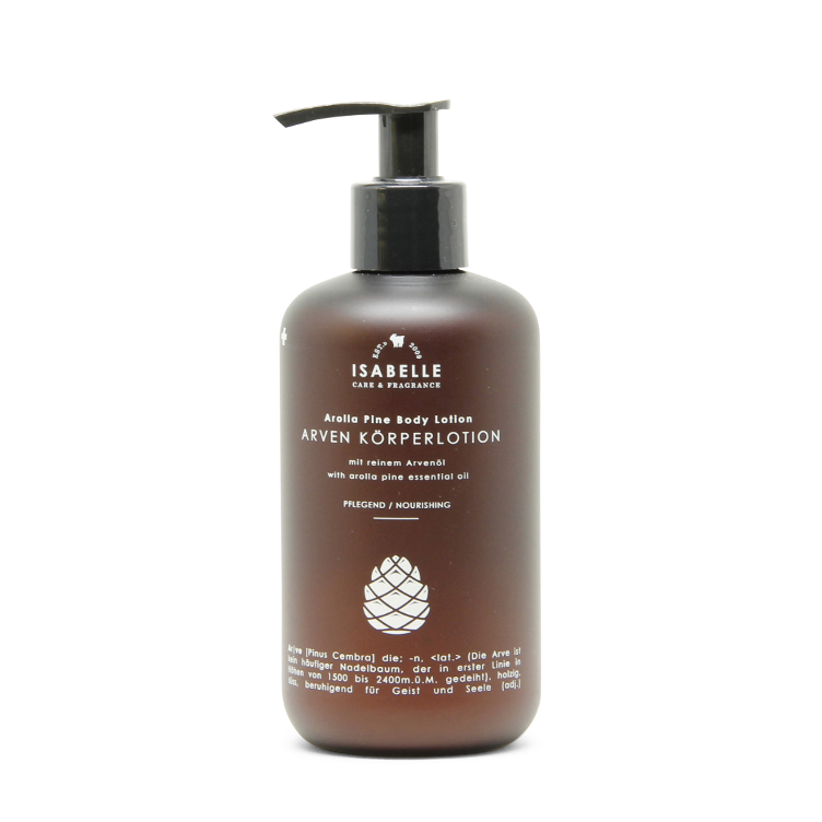 Lotion pour le corps 250 ml Huile de pin cembro suisse Isabelle