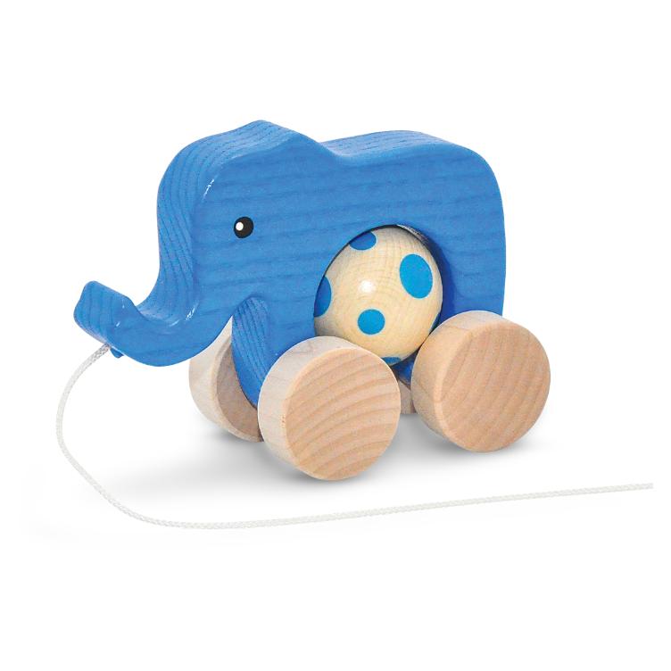 Nachziehtier Elefant blau