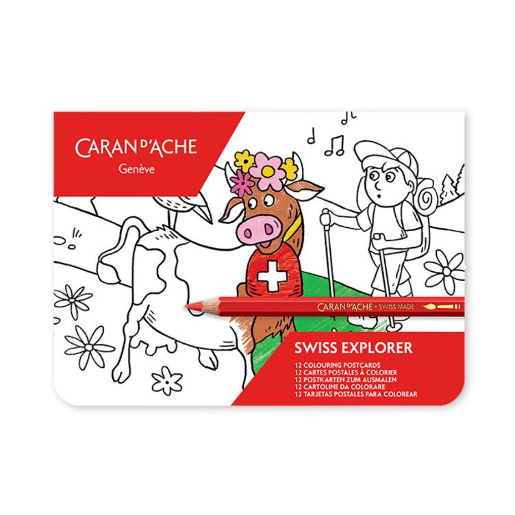 Caran d`Ache coloring cards Swiss Explorer