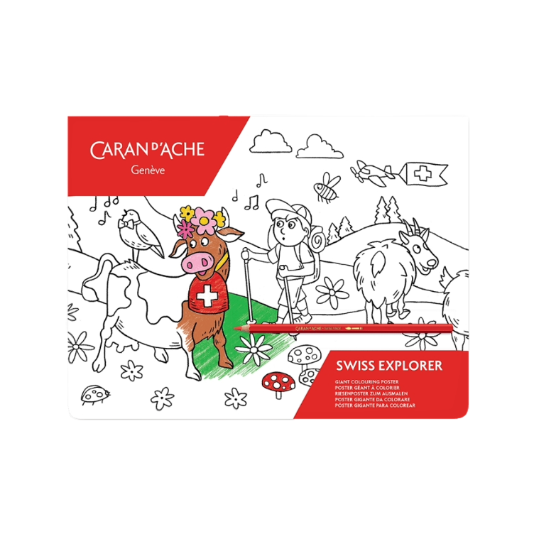 Caran d`Ache coloring poster Swiss Explorer