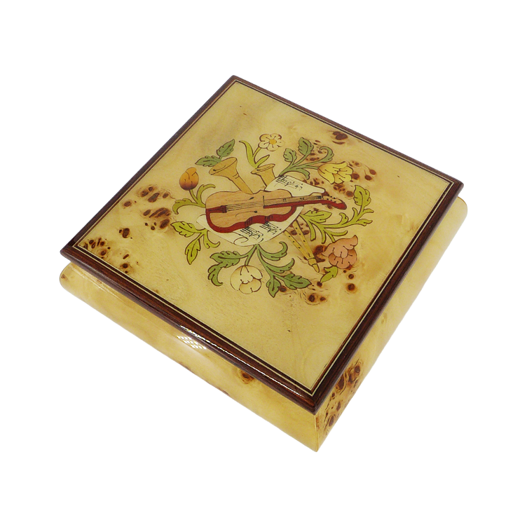 Boîte à musique Intarsia Instrument Pioppo