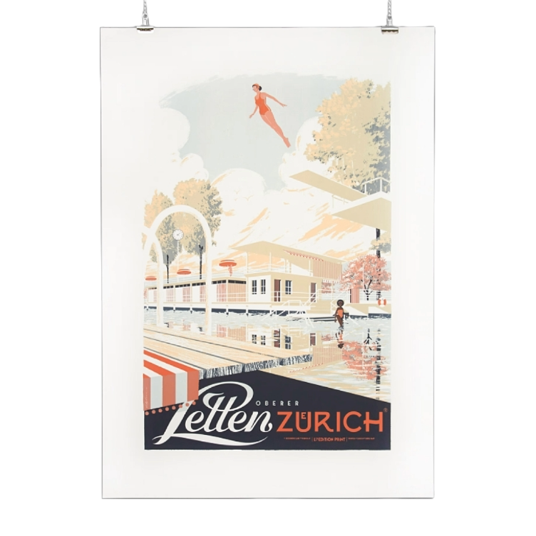 Poster A1 Oberer Letten Zurigo di Dylan Moore