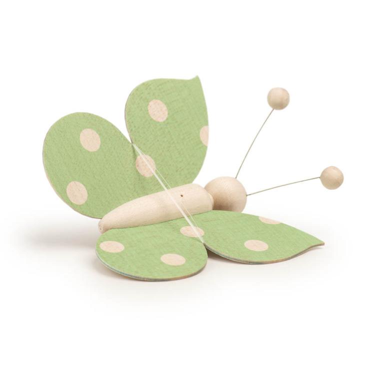 _Schmetterling grün gepunktet mit Faden
