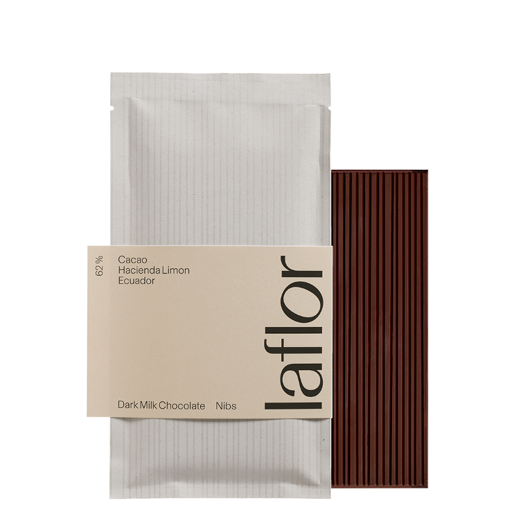 62% Ecuador mit Nibs, Milch Chocolate