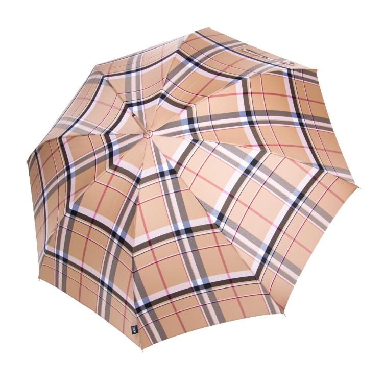 Regenschirm lang Karo beige