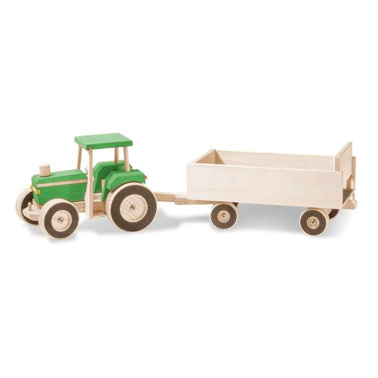 _Traktor John grün mit Anhänger