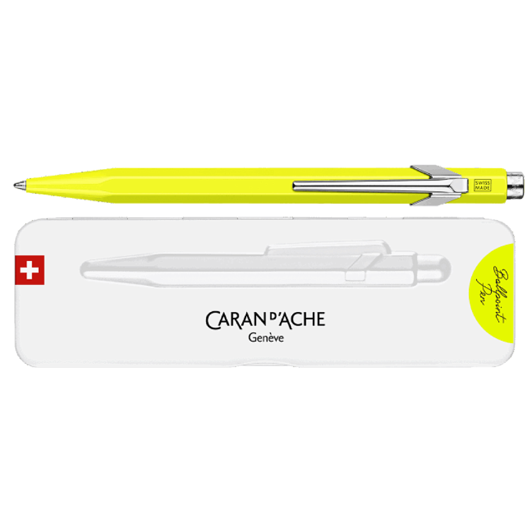 Caran d`Ache ballpoint pen 849 yellow fluorescent