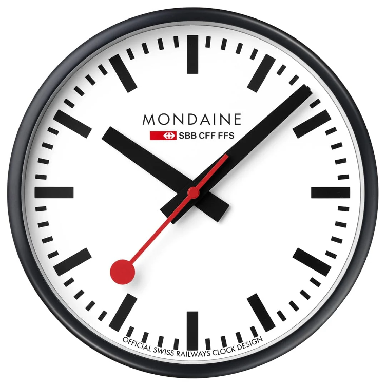 Mondaine wall clock black/white