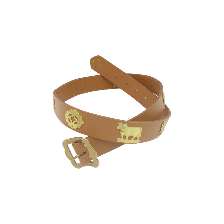 Ceinture 3cm cognac doré