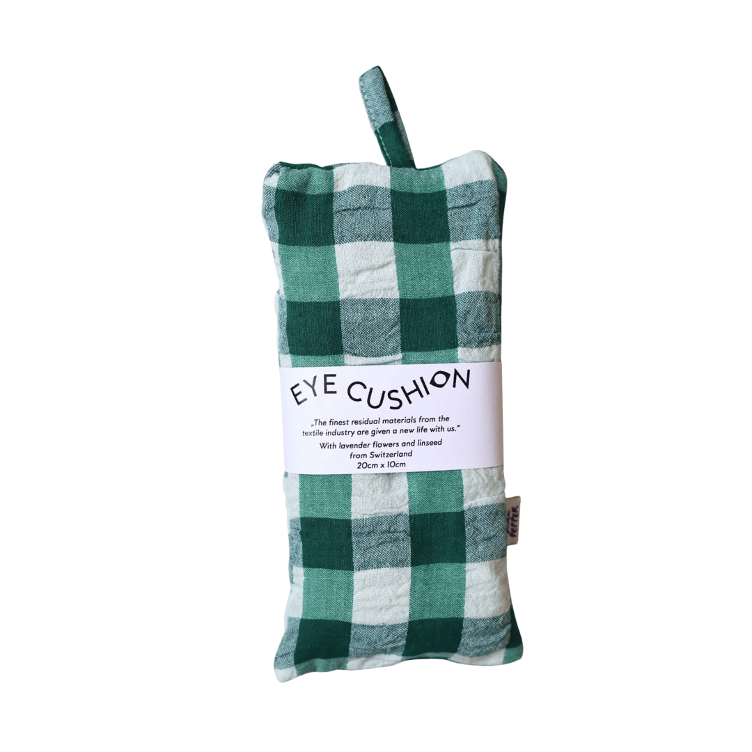 Coussin pour les yeux à carreaux verts