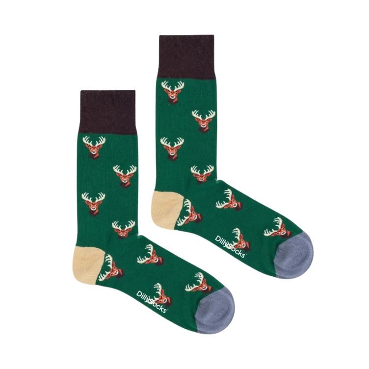 DillySocks Chaussettes à motif de cerf des bois