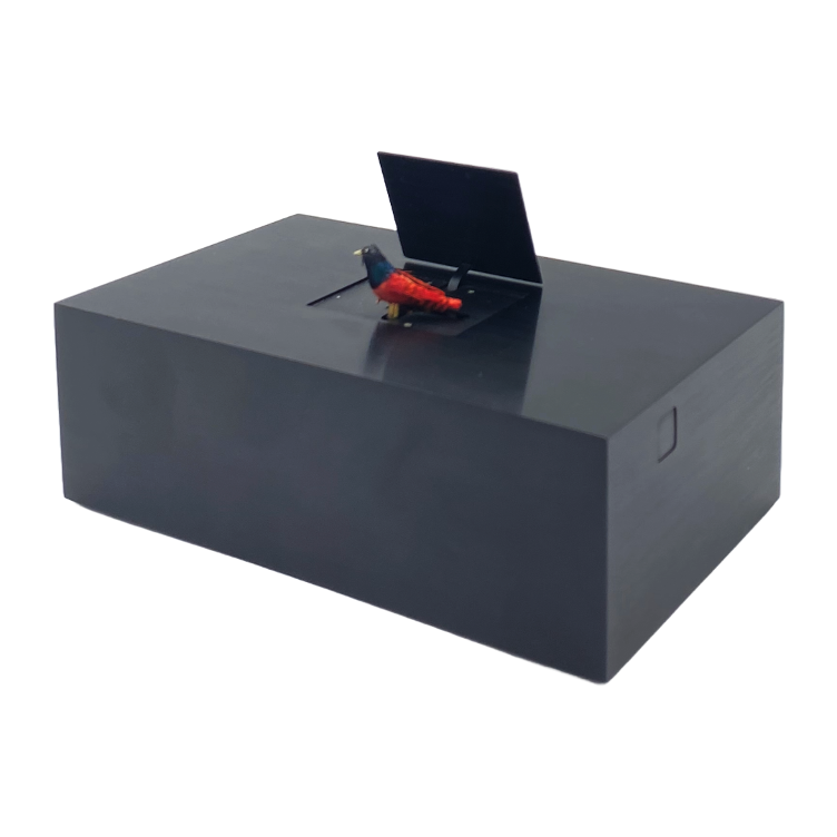 Reuge Musikdose Bitter Black (Aluminium) Singvogeldose