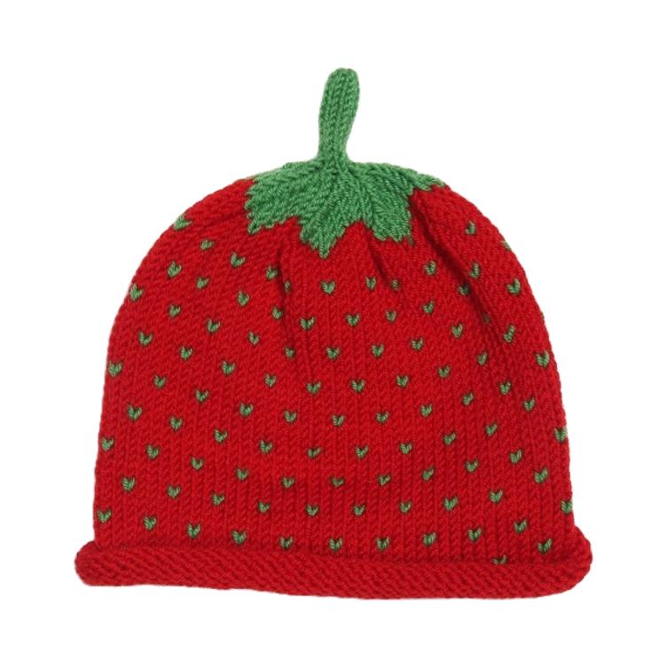 Erdbeer Mütze aus Baumwolle (Kinder)