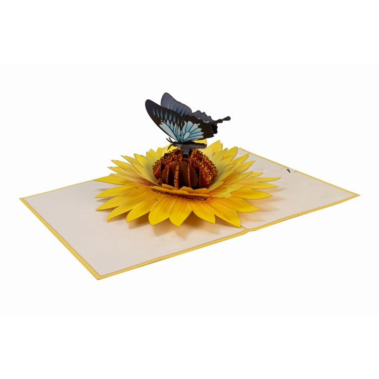 Pop Up Schmetterling auf Sonnenblume