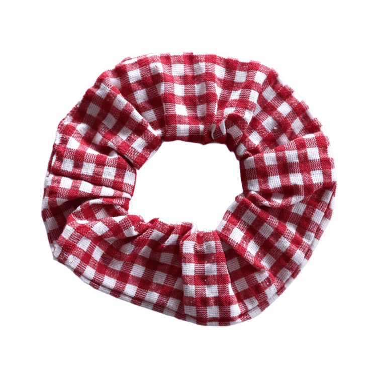 Elastico per capelli a quadri rossi