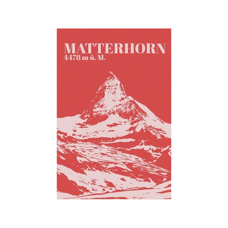 Küchentuch Matterhorn rot 50x75