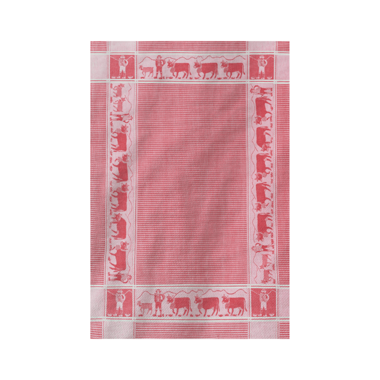 Waffle towel Alpfahrt red 50x70cm