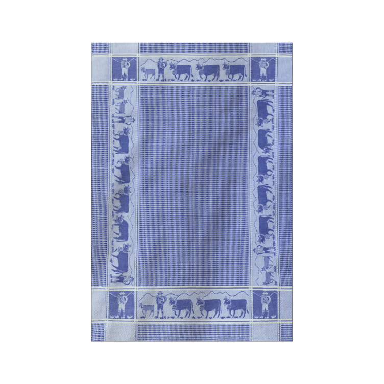 Waffeltuch Alpfahrt blau 50x70cm