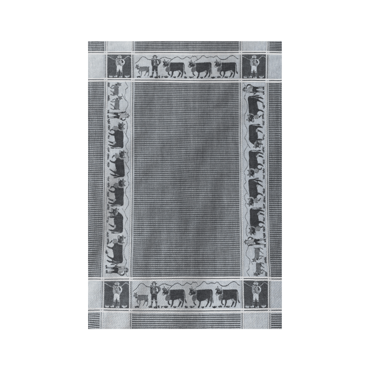 Asciugamano a nido d`ape Alpfahrt nero 50x70cm