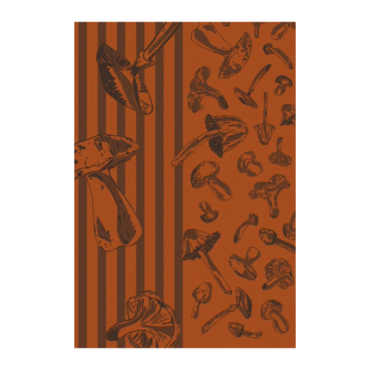 _Küchentuch Pilze terracotta/schwarz - 0