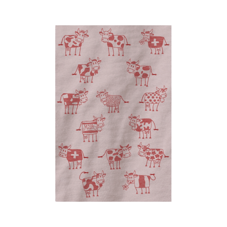 Kitchen towel Scherli Cow, red