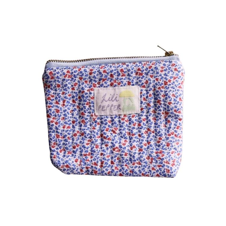 Mini borsa Lili Pepper con fiori blu e rossi