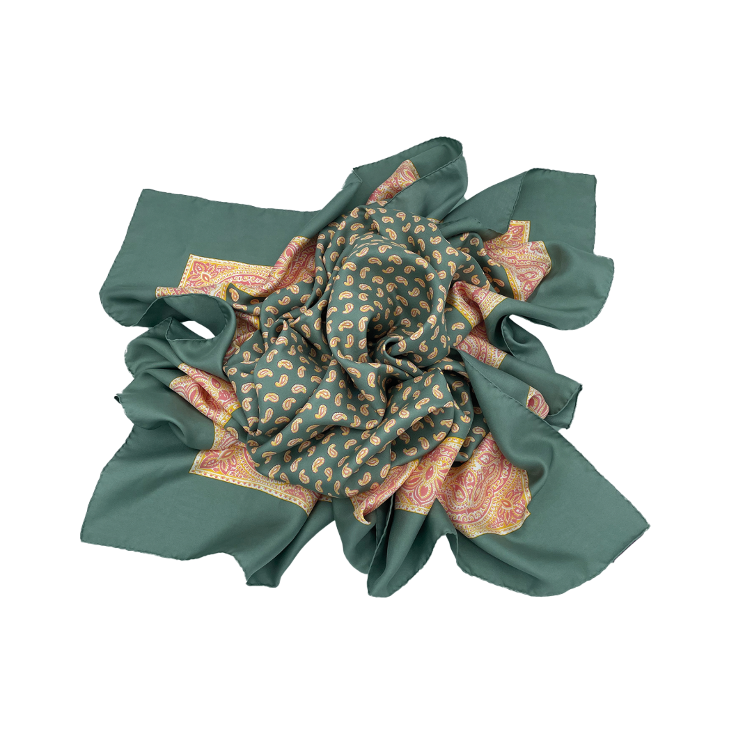 Foulard in seta menta leGlaronais 120x120cm