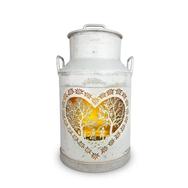 Lumière des Alpes Lanterne en forme de bidon de lait originale