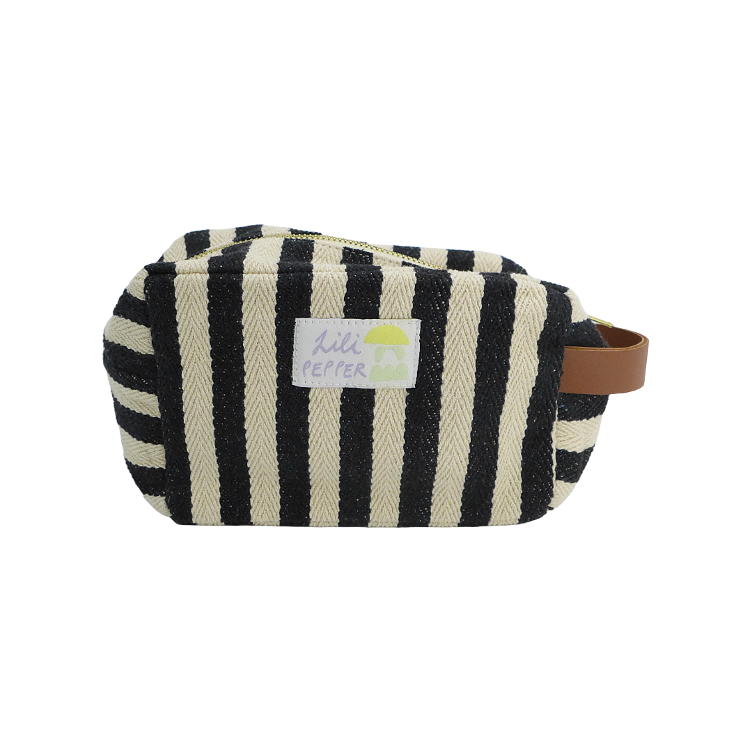 Lili Pepper Necessaire Rayures Noires Petit