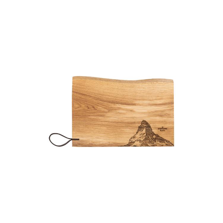 Panorama Knife Matterhorn, tagliere in legno, rustico