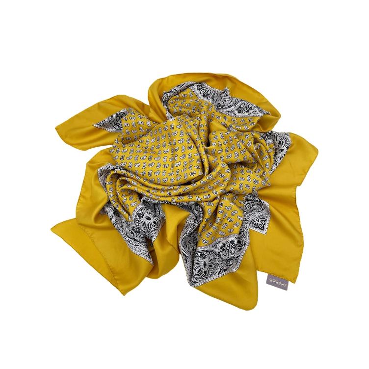 Foulard Seta giallo leGlaronais 120x120cm