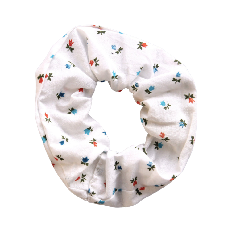 Scrunchie Flower rosso/blu