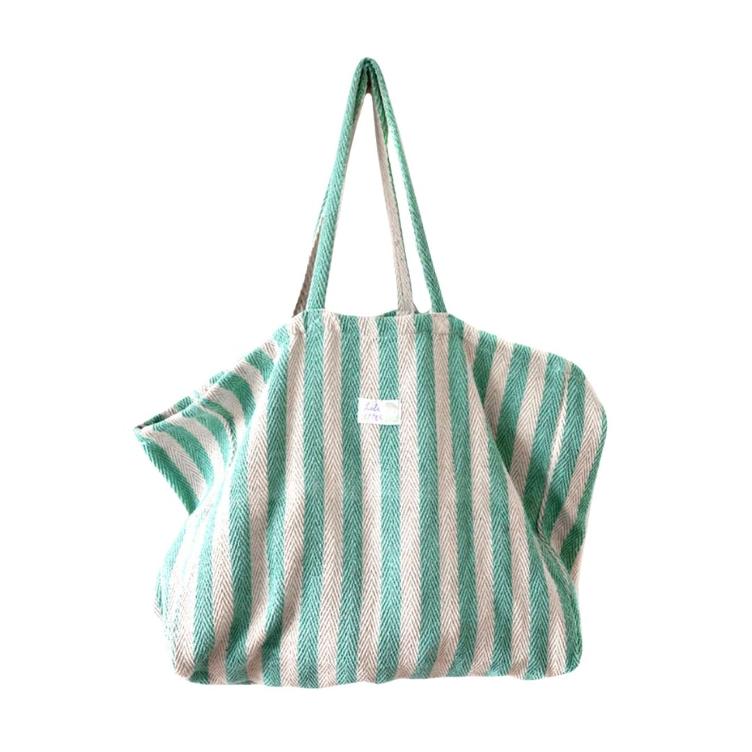 Lili Pepper Cotton bag Stripes Mint