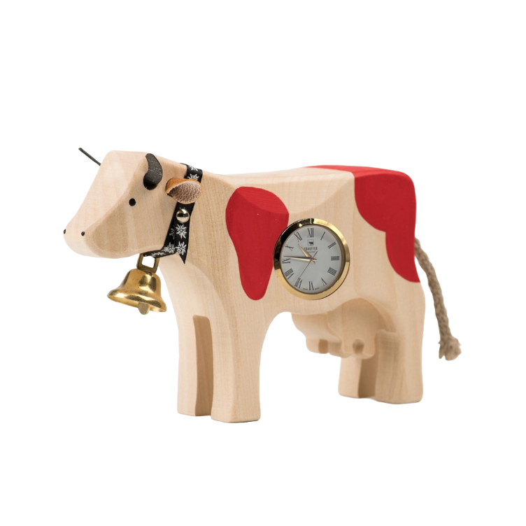 Trauffer Cow 3 Red with Clock